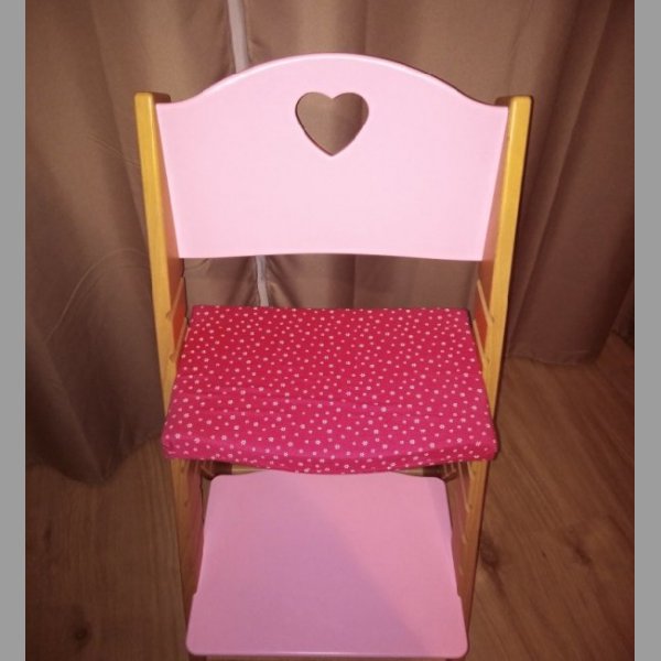 Dětská dřevěná rostoucí židle růžová