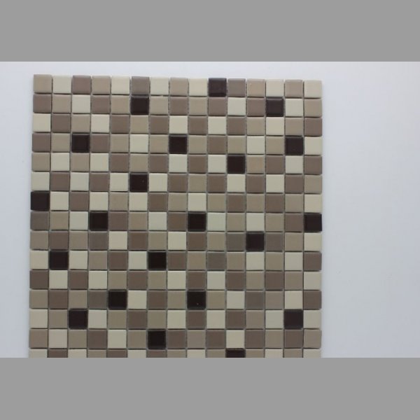 Mozaika, keramická, glazovaná, hnědý mix, mat 19x19mm